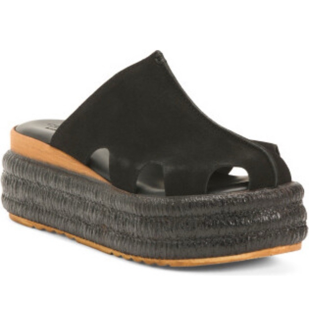 Carlo Pera Leather Suede Italian Platform Clog Slide-On Size 40 NEW